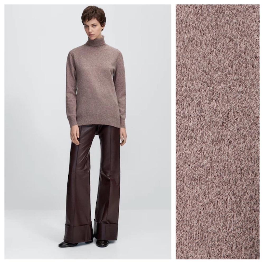 NWT. Massimo Dutti Brown/Pink Wool/Cashmere Blend Long Sweater. SIze S.